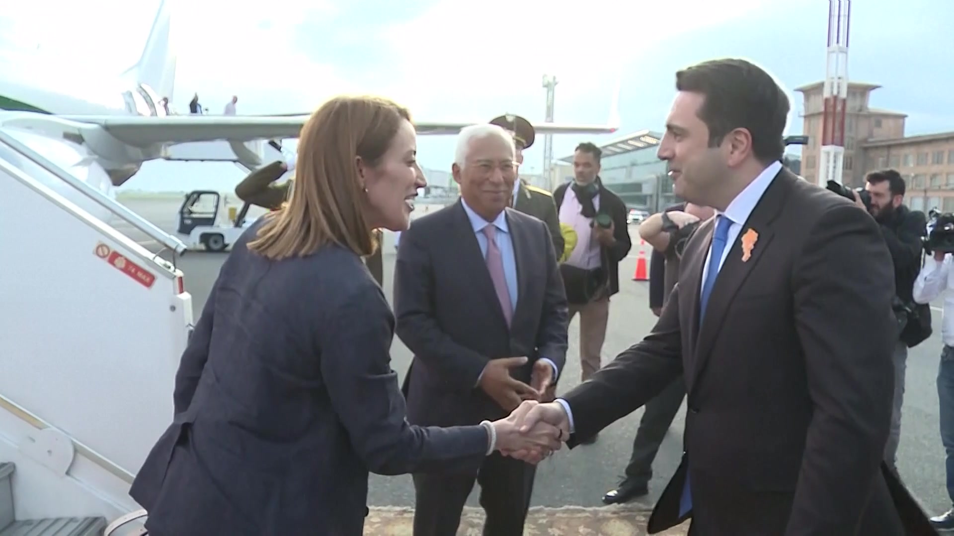 8th Meeting of the European Political Community in Yerevan (Armenia) : official arrival of Roberta METSOLA, EP President, António COSTA, President of the European Council, Ursula von der LEYEN, President of the EC and Kaja KALLAS, HRVP